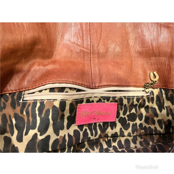 Vintage Betsey Johnson Boutique Wristlet Large Leather and Stud Clutch - Picture 4 of 4